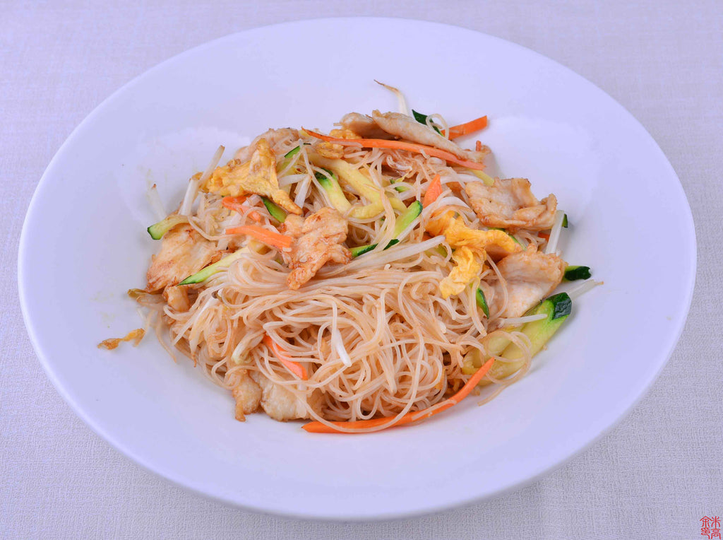 163 - Spaghetti di riso con gamberi e verdure