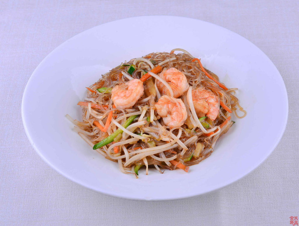 160 - Spaghetti di soia con gamberi e verdure